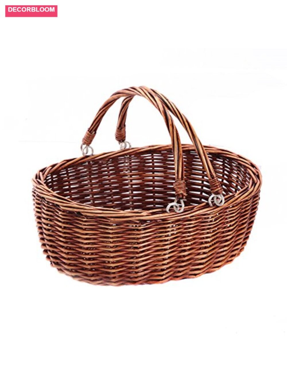 Handmade Wicker Picnic Basket with Handles Steam Willow Storage